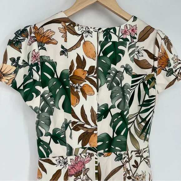 Milly Tropical‎ Floral Mini Dress in Green and Pink - Picture 10 of 15